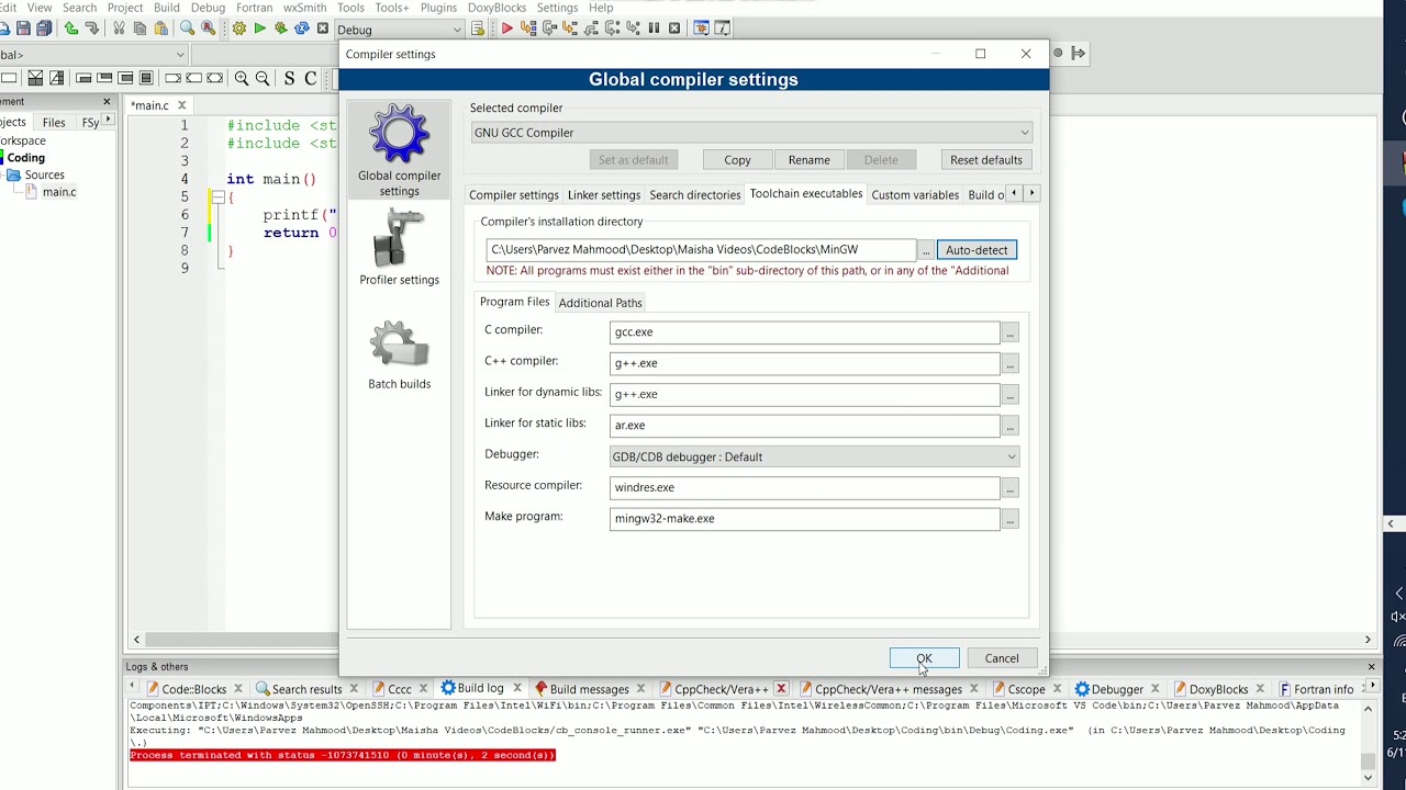 code block compiler ไม่ได้  2022  Code Blocks 20.03 Compiler Error Solution