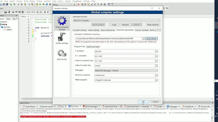 Code Blocks 20.03 Compiler Error Solution