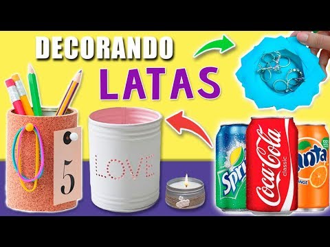 👉 3 IDEAS para DECORAR LATAS RECICLADAS ♻ LAPICERO DE LATA ✏ PORTAVELAS DE LATA 🕯