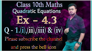 class 10 maths chapter 4 exercise 4.3 question 1(i) to (iv) //completing square method