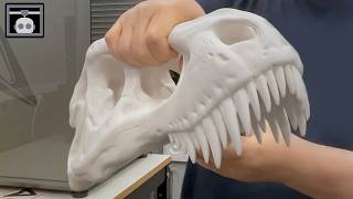 I scaled this T-Rex skull to the absolute limit of my 3D printer