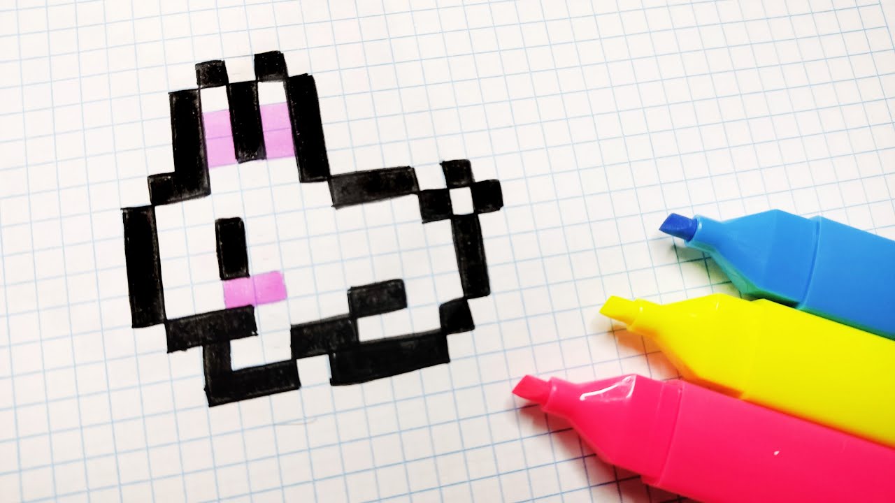 Handmade Pixel Art - How to draw a small rabbit #pixelart 