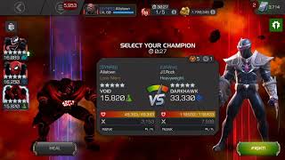 MCOC AW: r5 Void vs r5 Darkhawk (safeguard)