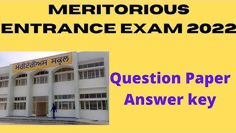 Meritorious Exam 2022 Answer Key