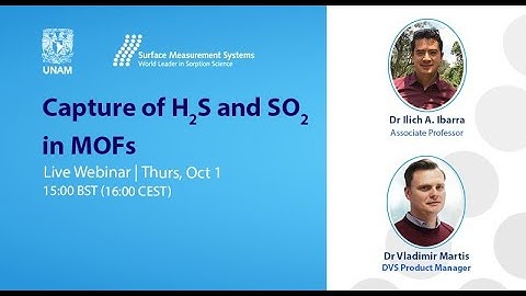 Webinar: Capture of Hydrogen Sulphide and Sulphur Dioxide in MOFs