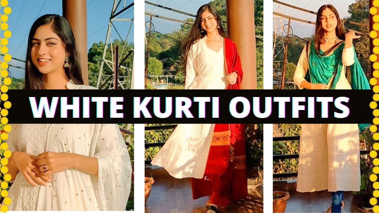 How To Style A White Kurti In Different Ways White Chikankari Kurti 