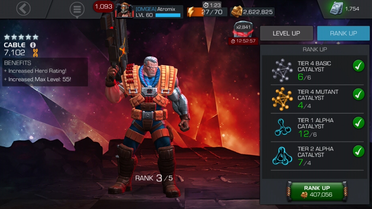 Marvel: Contest of Champions - 5 STAR CABLE GOES TO RANK 4