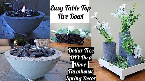 Dollar Tree DIY On a Dime - Table Top Fire Bowl for under $3 - Farmhouse Spring Home Decor