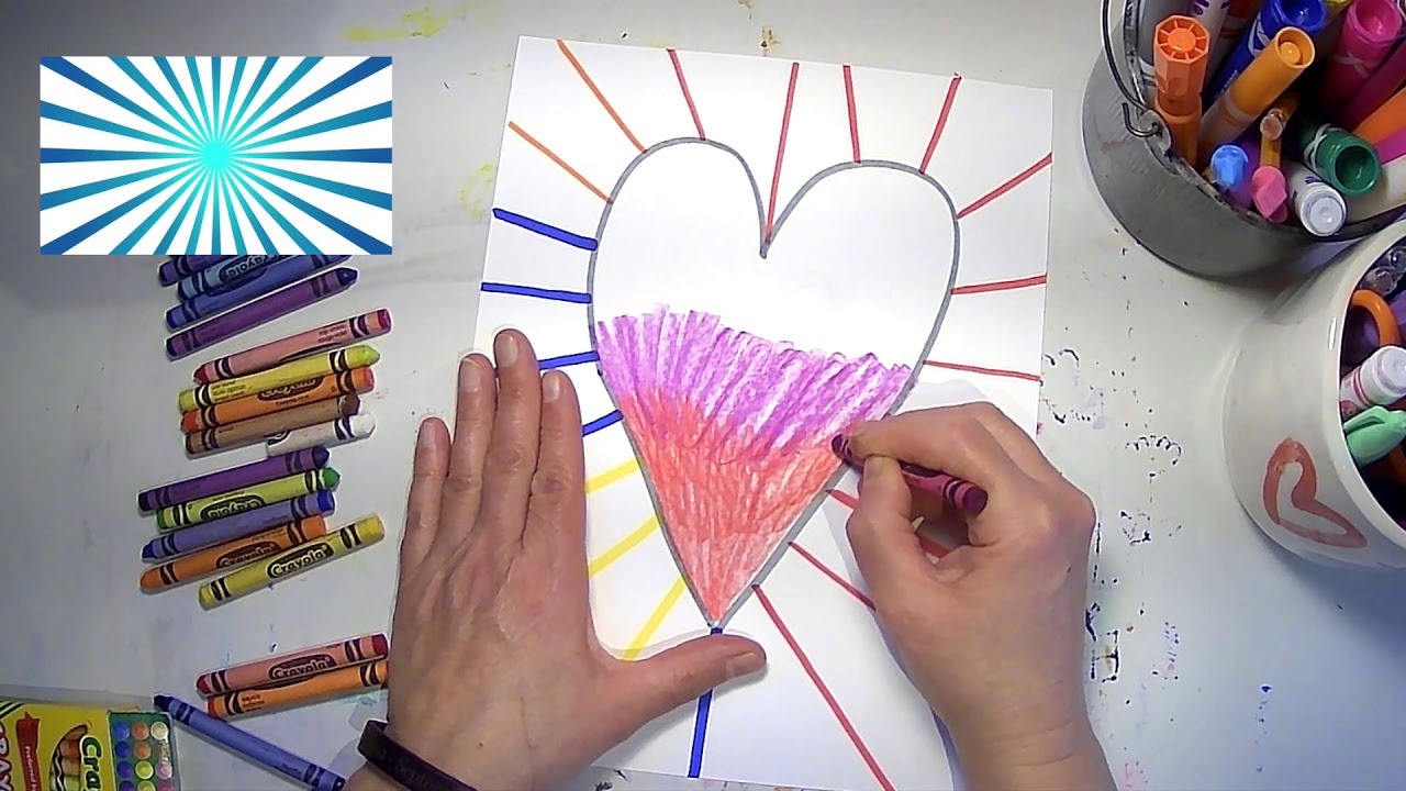 Heart Sunburst Painting  Watercolor Painting with Kids - Arty