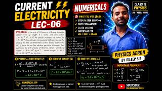 Drift velocity| |current density|NUMERICALS | lec-06