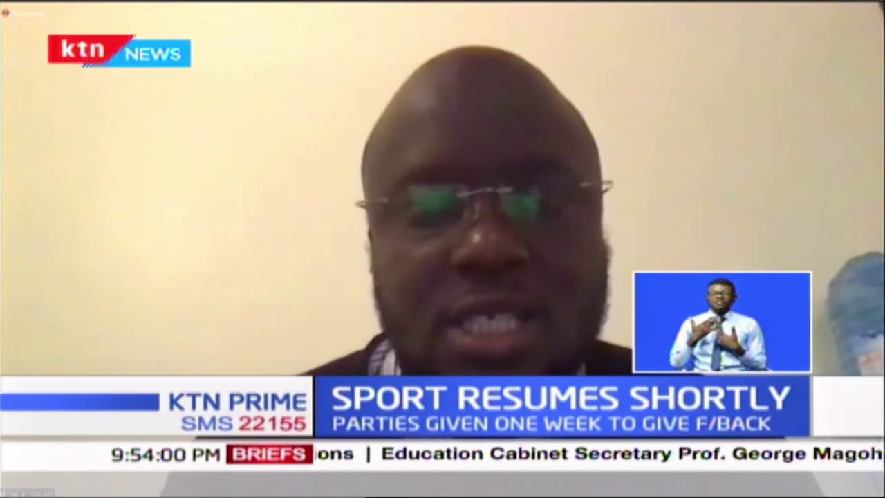 The ministry of sports has released draft protocols meant to guide resumption:KTN Sports bulletin
