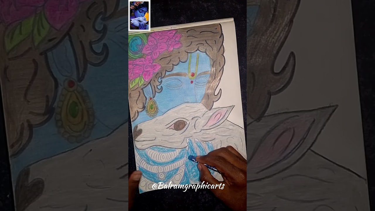 Lord krishna drawing 😍💕✨ 
