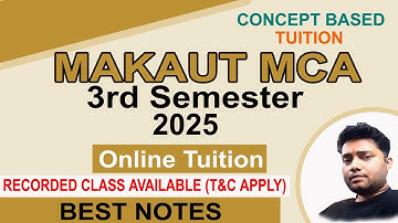 MAKAUT MCA 3rd semester online tuition 2025 | Easy Notes | MCA tuition in west bengal
