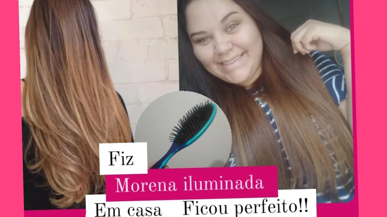 Morena iluminada em casa/ técnica da escova/ super fácil ficou lindo!!