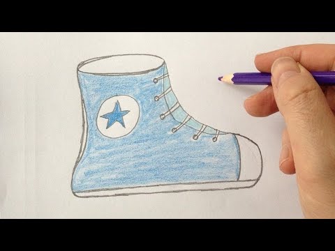 Convers Ayakkabı Nasıl Çizilir? - anaokulu etkinlikleri - okul öncesi etkinlikler - easy drawing