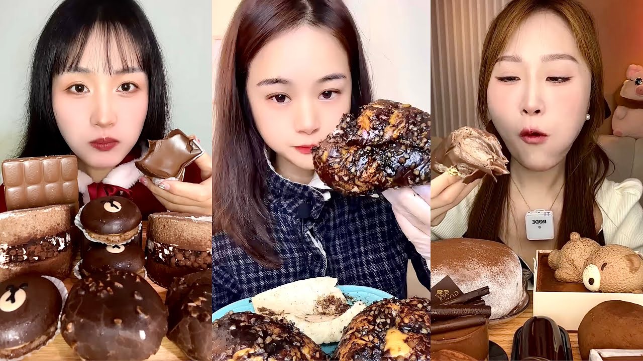 ASMR Mukbang | Eating Chocolate Cream Cake & Chocolate Mousse Cake 🍫🍰 | No Talking