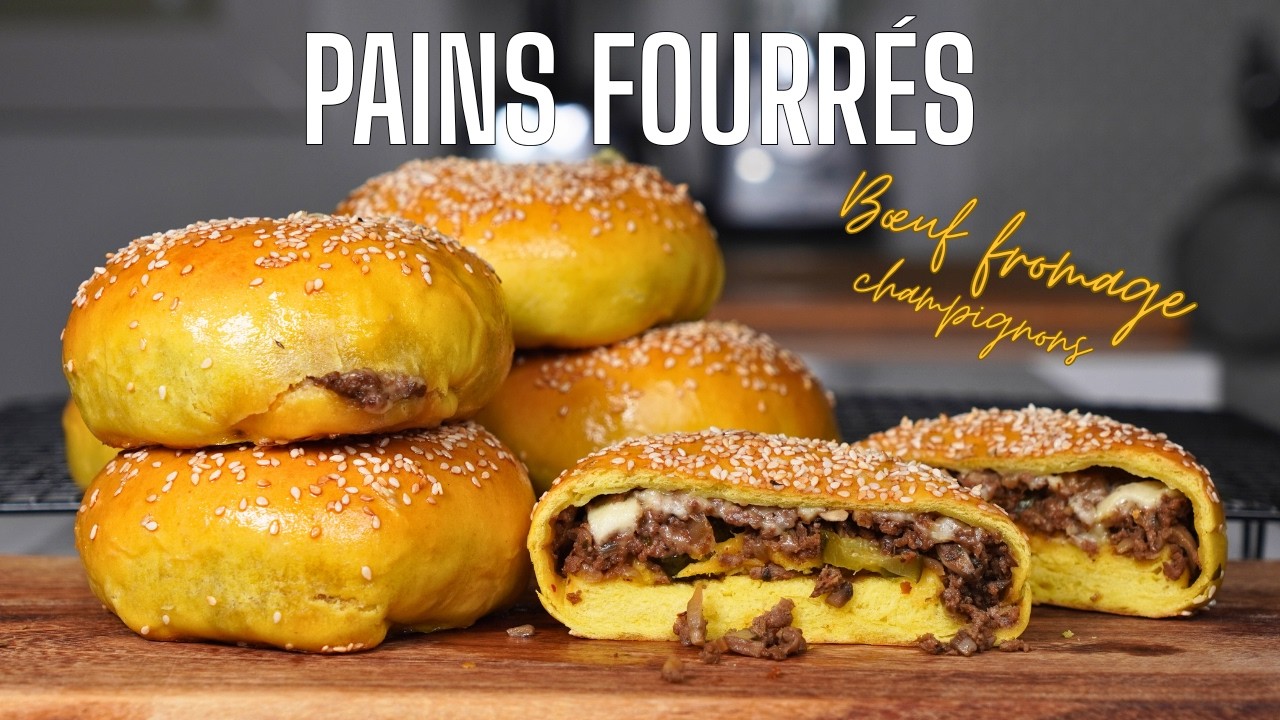 PAINS MOELLEUX FOURRÉS à LA VIANDE et au FROMAGE 🤤