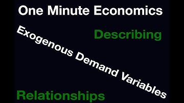 One Minute Economics - Describing Exogenous Demand Variable Relationships