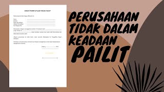 Surat Pernyataan Tidak Pailit