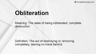 Obliteration Meaning