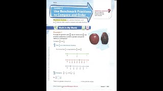 Chapter 8: Lesson 7 - Use Benchmark Fractions to Compare and Order