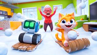 Cat FLOODS Granny's House With SNOW! 🙀 (I Am Cat VR)