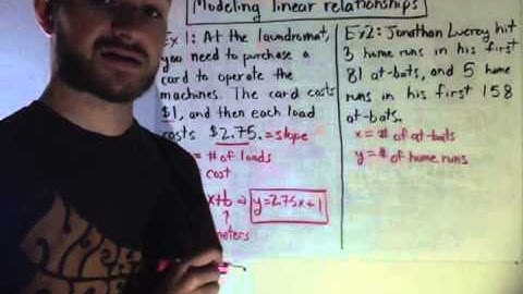Modeling linear relationships