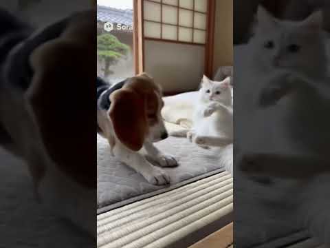 ビークルと白猫たまにシュナウザー/Vehicle Dog and White Cat, occasionally Schnauzer