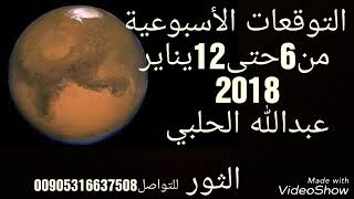 التوقعات الأسبوعية من 6حتى 12يناير 2018 عبدالله الحلبي