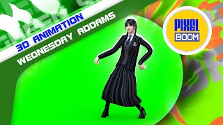 Wednesday Addams Green Screen 3D Animation - PixelBoom