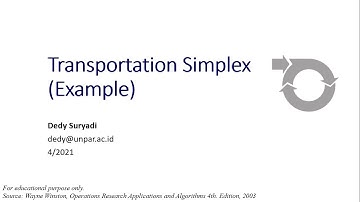 Week6.10 Transportation Simplex Algorithm (Example)