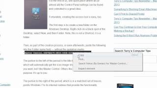 create a master control center for windows 7 configuration
