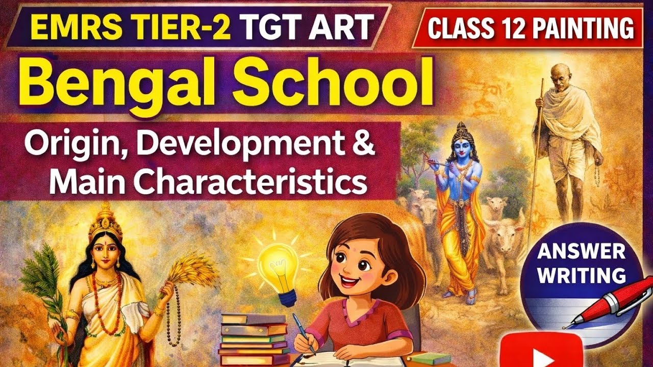 EMRS TIER 2 TGT ART I CLASS 12TH PAINTING I BENGAL SCHOOL ORIGIN AND DEVELOPMENT+ CHARACTERISTICS 