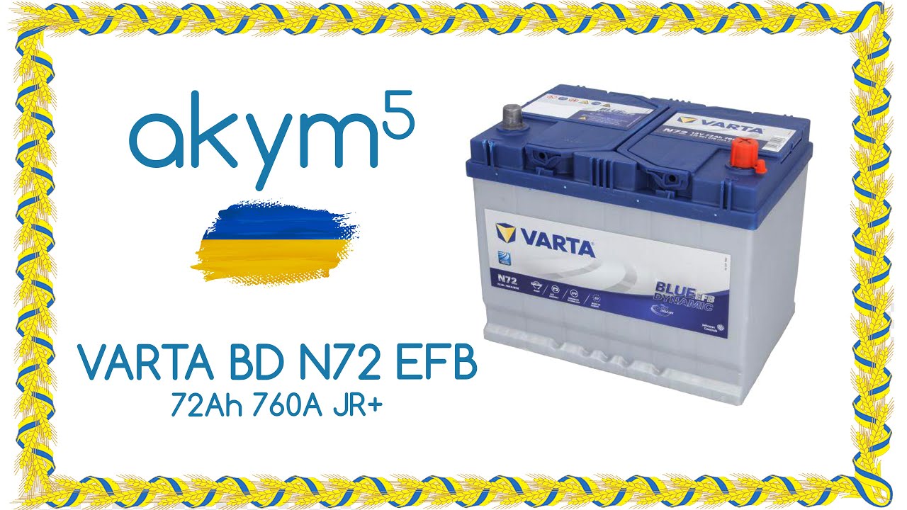 Autobatterie Varta N72 Blue Dynamic EFB 12V 72Ah 760A