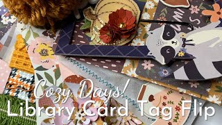 Library Card Tag Flip - Simple Stories Cozy Days!!  Fall Project Share!