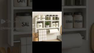 Nicho Porta Papel Toalha E Condimentos 100% MDF Tubo Metal #shopee#portapapeltoalha#condimentos