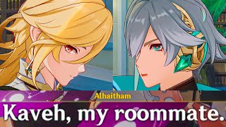"HE SAID IT!!" KAVEH Meets ALHAITHAM Cutscene Genshin Impact Archon Quest, Roommate