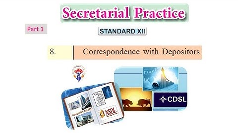 XII - SP I CH 8 I CORRESPONDENCE WITH DEPOSITOR I HSC I