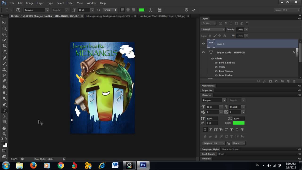 Tutorial Membuat Poster Menggunakan Adobe Photoshop Cs6 Youtube