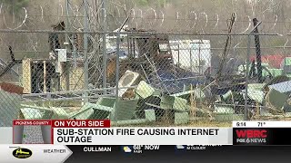 Sub-station fire causing internet outage in Pickens County