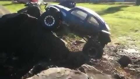 Axial scx10 baja bug crawling the pond