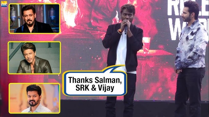 Atlee THANKS Salman Khan, Shah Rukh Khan & Vijay at Baby John Trailer  launch - YouTube