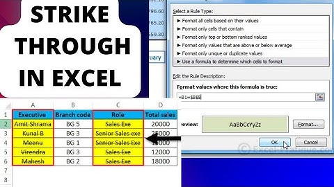 How to use strikethrough with conditional formatting in Excel ll Automatically strikethrough using