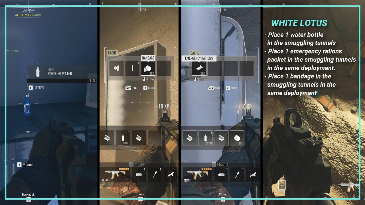 DMZ Hideout Preperation Place 1 water bottle Place 1 emergency