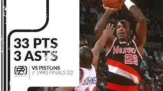Clyde Drexler 33 pts 3 asts vs Pistons 1990 Finals G2
