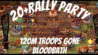 Lords Mobile: 20+ Rally Party Action| BLOODBATH |  PARTY TRAP FURY IN TROUBLE?