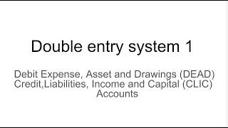 Double entry system 1