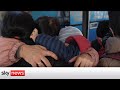 Ukraine War: Refugees say goodbye to family members at bus station