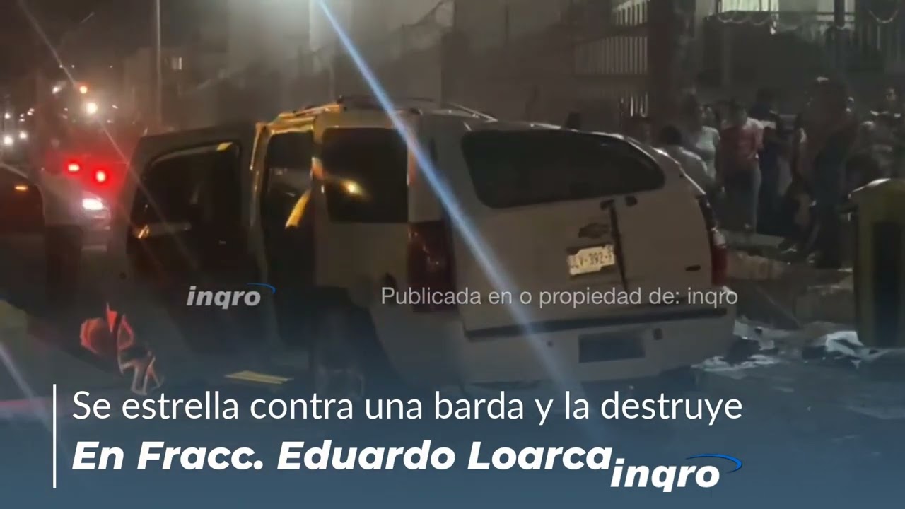 Se estrella contra una barda en Fracc. Eduardo Loarca