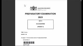 Accounting Grade 12 Prelim Paper 1 Question 1